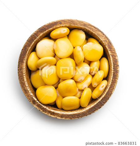 Pickled yellow Lupin Beans in bowl Pickled yellow Lupin Beans in bowl 83663831