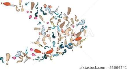 Hand drawn doodle punctuation marks set Hand drawn doodle punctuation marks set 83664541