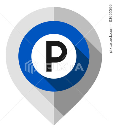 Map pin, Parking symbol, gps pointer folded from gray paper 83665596
