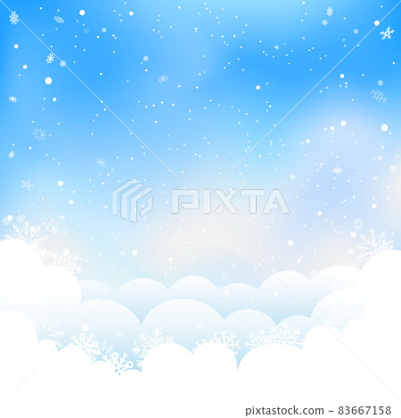 Christmas winter snowfall blue sky and clouds Christmas winter snowfall blue sky and clouds 83667158
