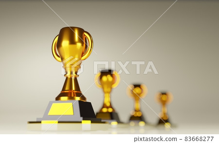 Golden trophy isolated on background 83668277