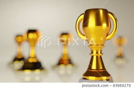 Golden trophy isolated on background 83668278