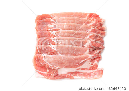 Pork loin, Koshu Fujizakura pork sliced meat [white background] 83668420