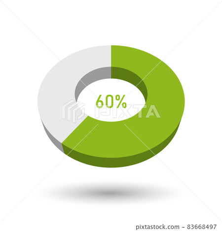 60 percent 3D vector pie chart 83668497