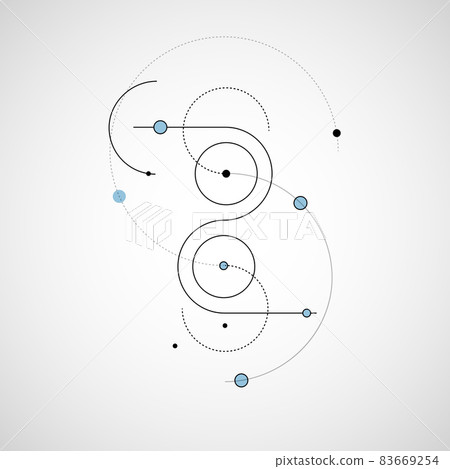Abstract background with circles and dots. Connect technology vector. Brochure cover template 83669254