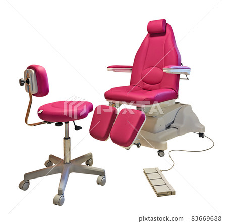 Comfortable and luxurious Pink pedicure chair isolated on white 83669688