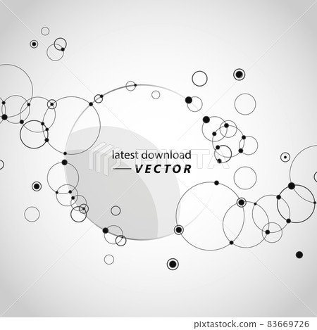 Abstract dots and circles line connected. Minimal design for technology project. Vector business concept 83669726