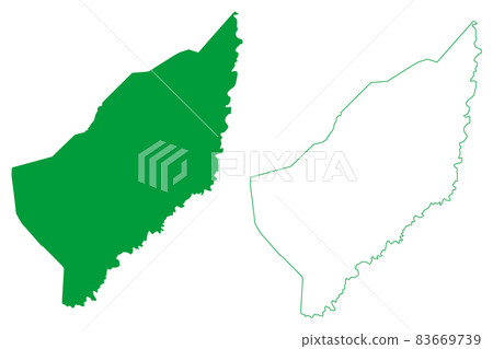 America Dourada municipality (Bahia state, Municipalities of Brazil, Federative Republic of Brazil) map vector illustration, scribble sketch America Dourada map 83669739