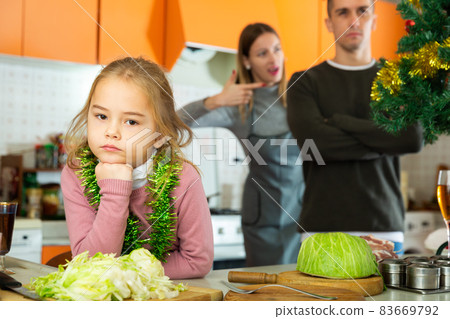 Girl suffering from parents conflicts 83669792