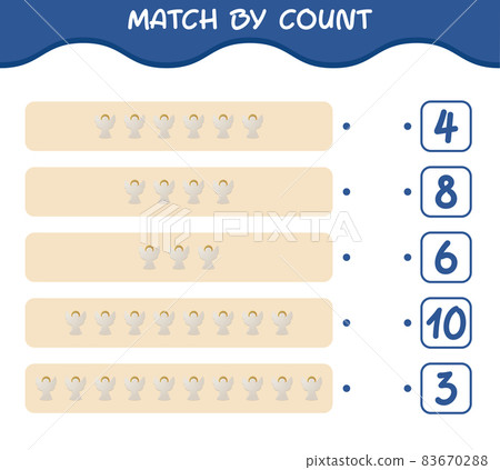 Match by count of cartoon christmas ornament. Match and count game. Educational game for pre shool years kids and toddlers 83670288