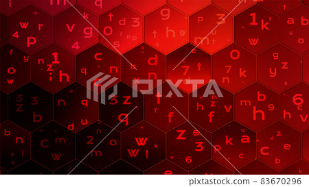 Abstract Technology Binary Code Dark Red Background. Cyber Attack, Ransomware, Malware, Scareware Concept 83670296
