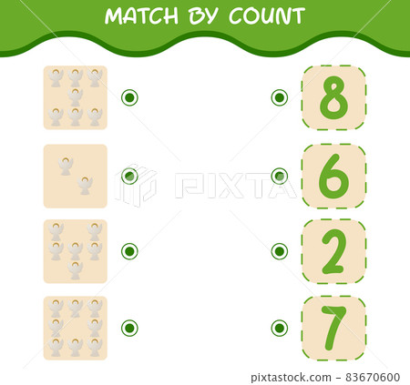 Match by count of cartoon christmas ornament. Match and count game. Educational game for pre shool years kids and toddlers 83670600