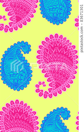 seamless pattern with Indian ornament. Turkish cucumber 83671301