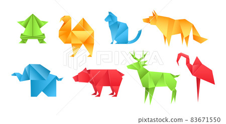 Origami animals different paper toys set frog,... - Stock Illustration  [83671550] - PIXTA