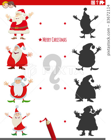 educational shadow game with cartoon Santa... - Stock Illustration ...