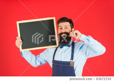 reasonable prices. menu board. bearded hipster cook reasonable prices. menu board. bearded hipster cook 83672550
