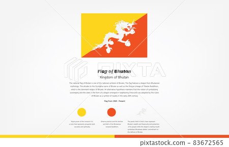Emblem and symbol of phutan flag vector Emblem and symbol of phutan flag vector 83672565