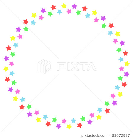 A circle colorful stars round frame art 83672957