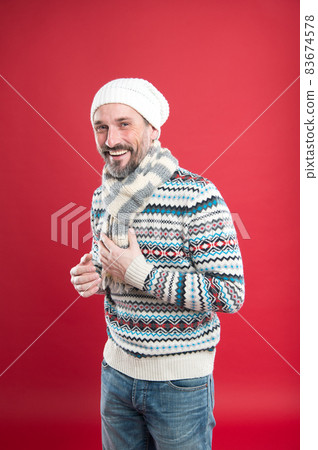 Winter fashion. Knitted accessories. Winter weather style. Winter fashion. Knitted accessories. Winter weather style. 83674578