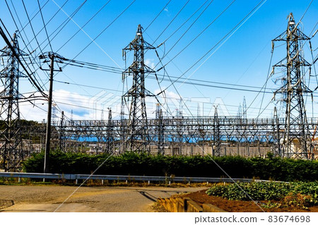 變電站變電站設備和藍天 83674698