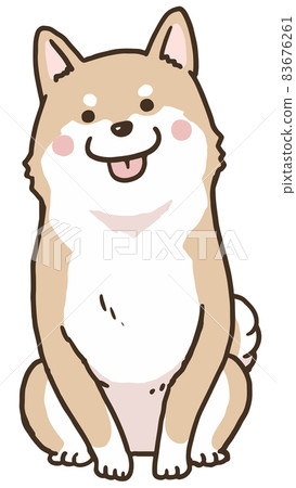 Sitting red shiba full color Sitting red shiba full color 83676261