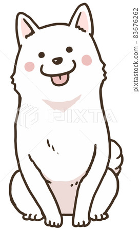 Sitting white shiba full color 83676262