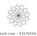 Simple Flower Mandala Shape for Color painting. Outline on white background 83676566
