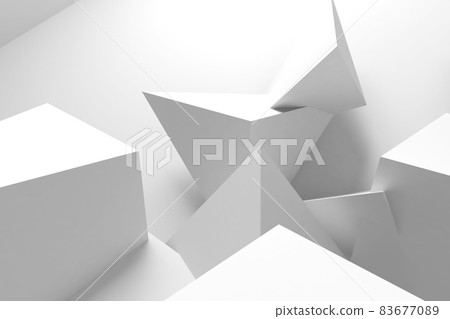 Abstract geometric background, white triangular objects, 3 d render Abstract geometric background, white triangular objects, 3 d render 83677089