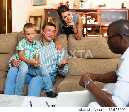 Family consulting with real estate agent Family consulting with real estate agent 83677691