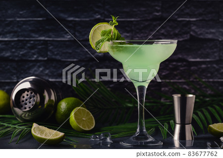 Classic Lime Daiquiri Cocktail with a Garnish 83677762
