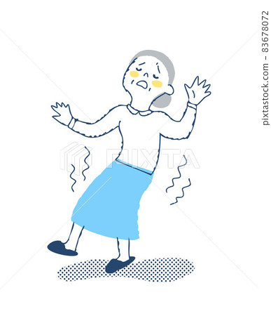 Senior woman dizzy and staggering 83678072