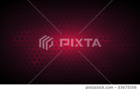 Dark crimson technology hexagonal background. 83678506
