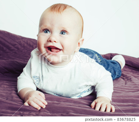 little cute redhead todler happy smiling, lifestyle people 83678825