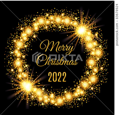 2022 Merry Christmas glowing gold background 2022 Merry Christmas glowing gold background 83678924