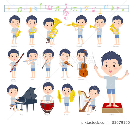 A set of unpaid avatar men for playing classical music 83679190