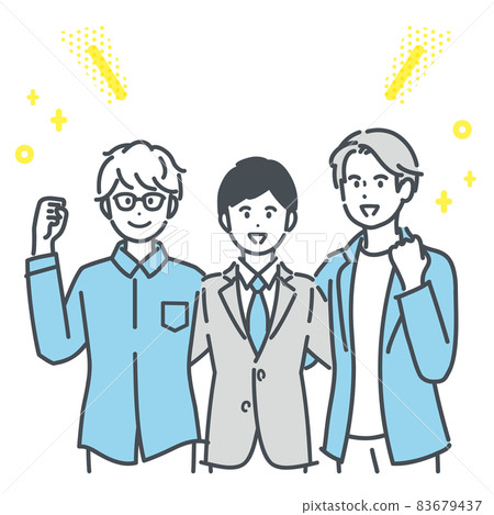 三位商人肩並肩,團結一致 | 象徵團隊合作、目標達成與招聘 三位商人肩並肩,團結一致 | 象徵團隊合作、目標達成與招聘 83679437