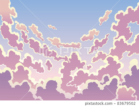 Evening sky clouds. Realistic backdrop in soft pastel colors. Morning landscape with clouds and gradient sky, colorful heaven skies background Evening sky clouds. Realistic backdrop in soft pastel colors. Morning landscape with clouds and gradient sky, colorful heaven skies background 83679502