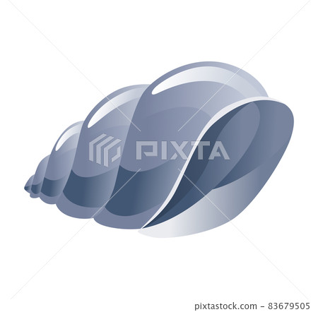 Sea shell. Colorful tropical shell underwater icon. Cartoon marine life. Seashell summer symbol concept Sea shell. Colorful tropical shell underwater icon. Cartoon marine life. Seashell summer symbol concept 83679505