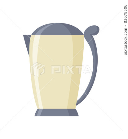 Kettle decorative kitchen tool icon. Electric teapot isolated cartoon illustration. Element for advertising of household goods or kitchen ware store. Home appliance for boiling water Kettle decorative kitchen tool icon. Electric teapot isolated cartoon illustration. Element for advertising of household goods or kitchen ware store. Home appliance for boiling water 83679506