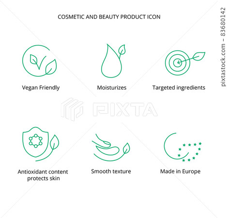 Face mask cosmetic and beauty product icon set for web, eco packaging design. Vector stock illustration isolated on white background.EPS10  83680142