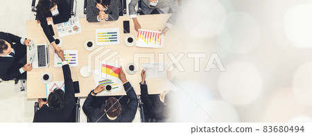 Business people group meeting shot from top view broaden view 83680494