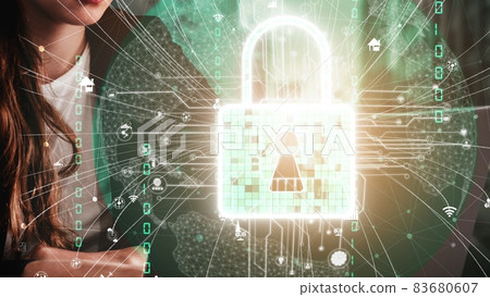 Cyber security encryption technology to protect data privacy conceptual 83680607