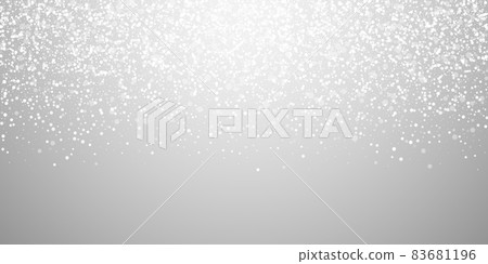 Magic stars sparse Christmas background. Subtle flying snow flakes and stars on light grey background. Beauteous winter silver snowflake overlay template. Noteworthy vector illustration. Magic stars sparse Christmas background. Subtle flying snow flakes and stars on light grey background. Beauteous winter silver snowflake overlay template. Noteworthy vector illustration. 83681196