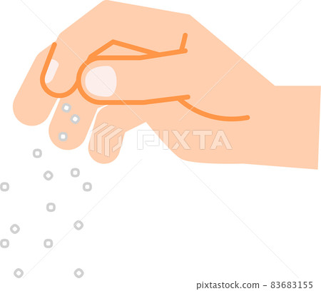 Hands to pinch and sprinkle salt 83683155