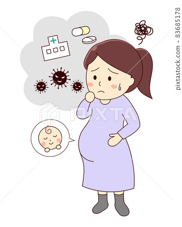 擔心生病或感染時的治療的孕婦（全身） 83685178