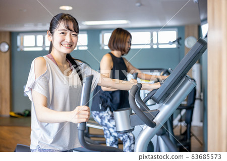 Women training in the gym (smiles) Women training in the gym (smiles) 83685573