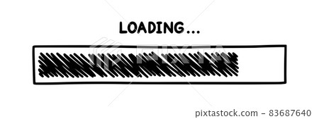 Progress loading bar. Infographics design element with status of completion. Hand drawn vector illustration Progress loading bar. Infographics design element with status of completion. Hand drawn vector illustration 83687640