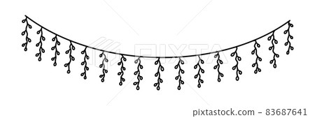 Garland for carnival or celebration. Decor garlands isolated on white background. Vector illustration Garland for carnival or celebration. Decor garlands isolated on white background. Vector illustration 83687641