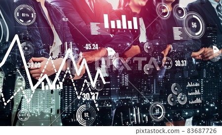 Conceptual business dashboard for financial data analysis Conceptual business dashboard for financial data analysis 83687726