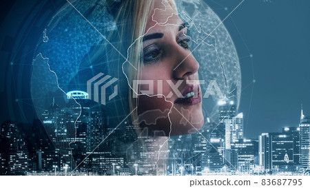 Conceptual business dashboard for financial data analysis Conceptual business dashboard for financial data analysis 83687795